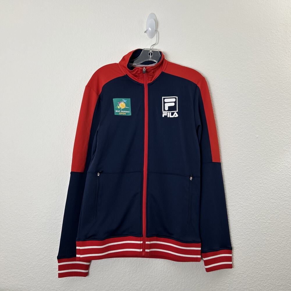 FILA Mens XXS BNP PARIBAS OPEN Track Jacket Long Sleeve Zipper Up Pockets